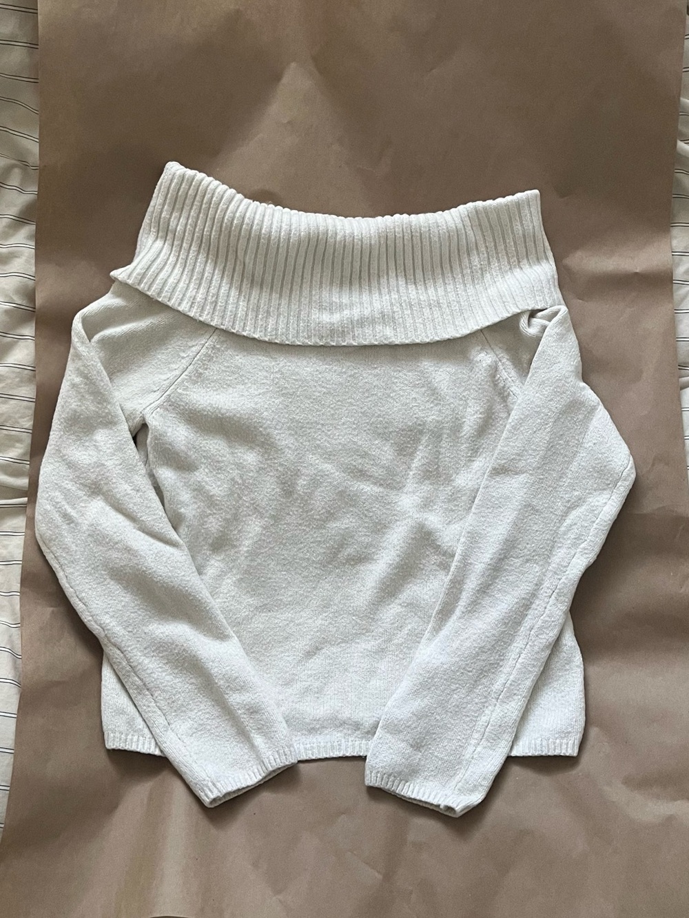 Old Navy Cream Knit Off the Shoulder Sweater